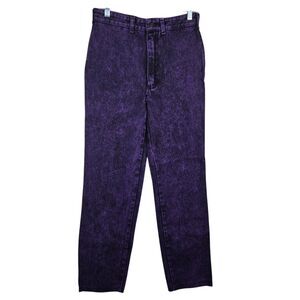 Vtg Rare Rag City Blues Jeans Sz 31 11 / 12 Purple High Waist Straight Leg